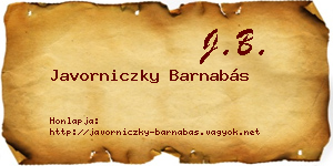Javorniczky Barnabás névjegykártya