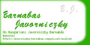 barnabas javorniczky business card